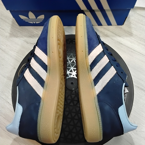 NEW Adidas Womens Handball Spezial Navy Blue Pink Stripes Baby Blue Shoes SZ 9 - Picture 6 of 14
